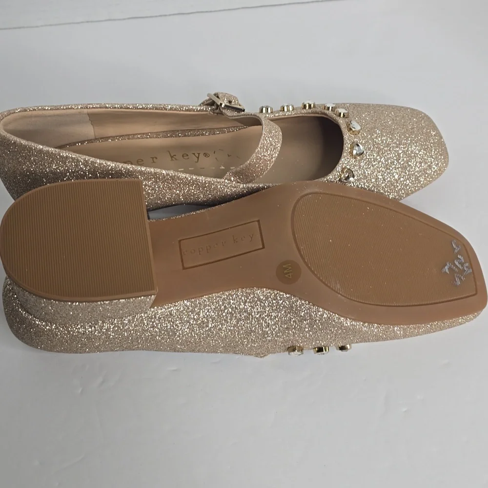 Copper Key Cece Sparkle Heart Mary Jane Pumps Girls 4M